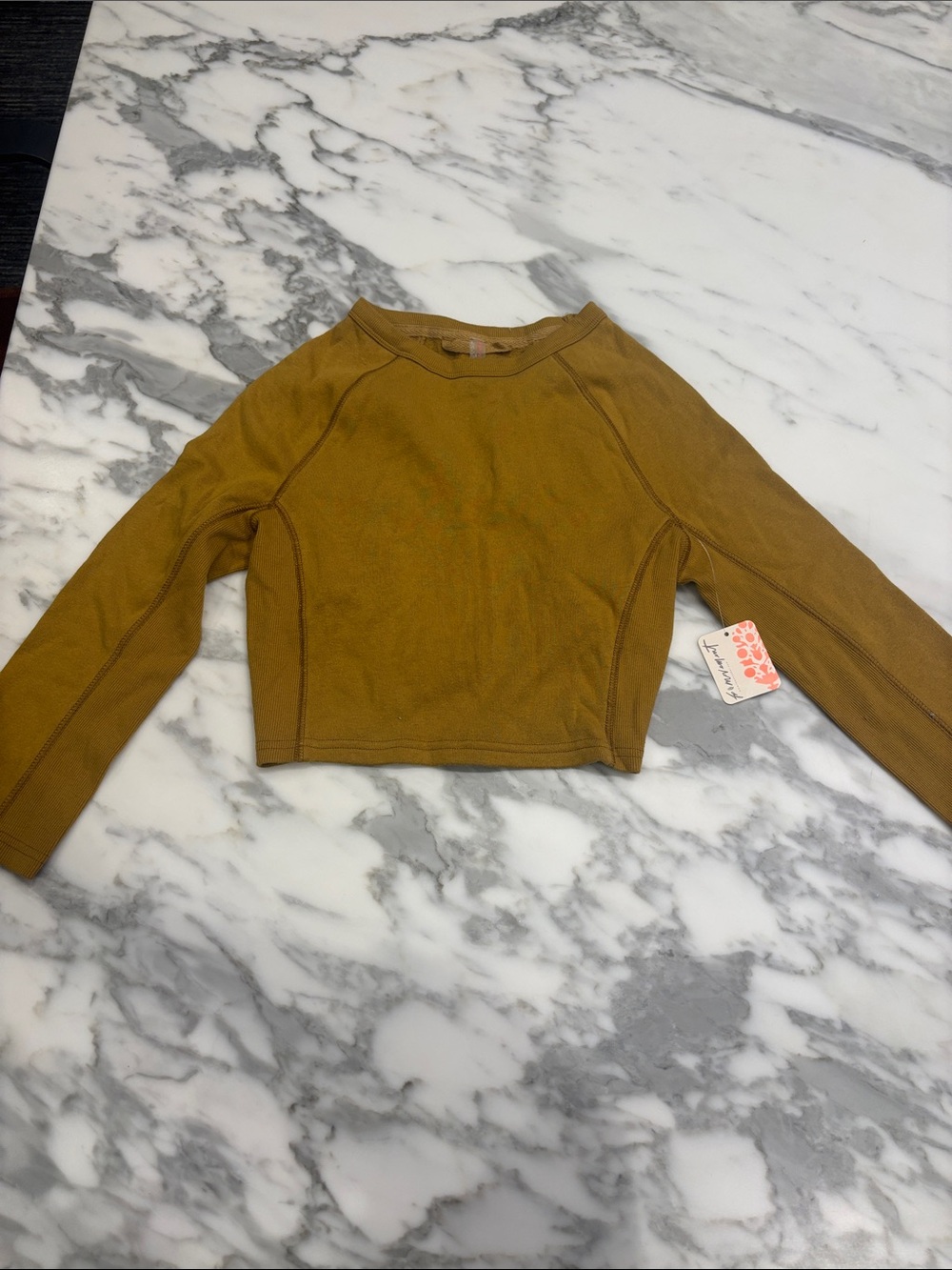 Fp movement Long-Sleeve Cropped Top in Mustard